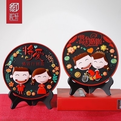结婚炭雕工艺品摆件