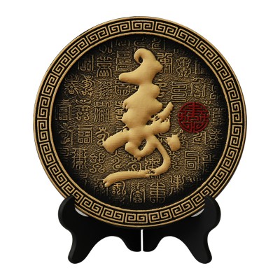 炭雕贺寿摆件