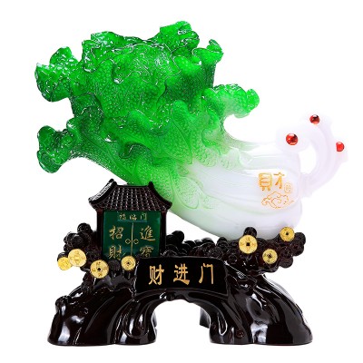 招财金蟾白菜摆件