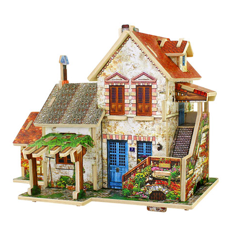 世界风情木质小屋模型