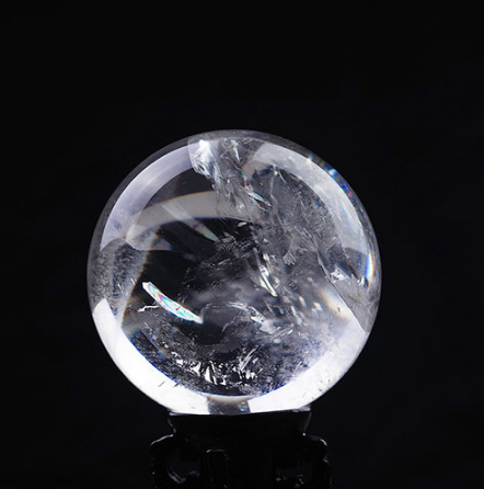 天然白水晶球摆件